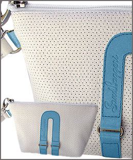 Mini Caddy Blue / White Leather