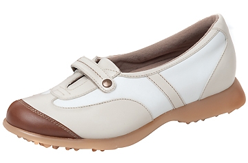 GINA ALMOND WHITE & BROWN ** CLEARANCE **